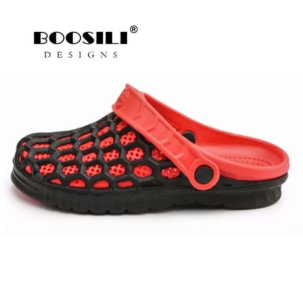 

2019 real sale mens leather sandal boosili men's cave shoes summer sandals breathable clogs lightweight 4 colours, Black