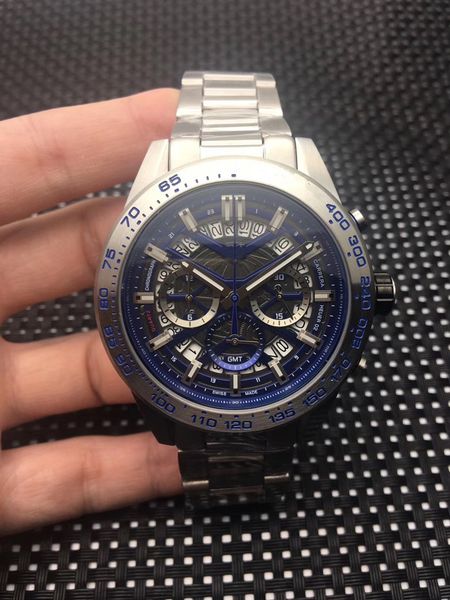 

2020 оптовые роскошные часы, дизайнерские часы, мужские кварцевые часы vk, изготовленные из нержавеющей стали 361l, 46 мм, многофункциональн, Slivery;brown