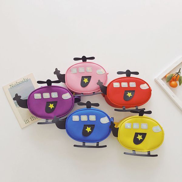 

lovely baby kids small crossbody bags cartoon little plane children coin purse cute boys girls mini shoulder bag money pouch, White