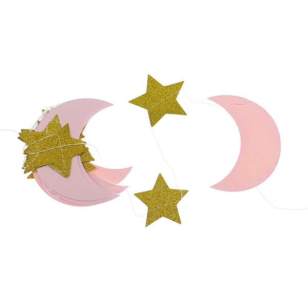 

stars moon paper garland birthday wedding hanging decor golden diy creative handcrafted party decoration supplier