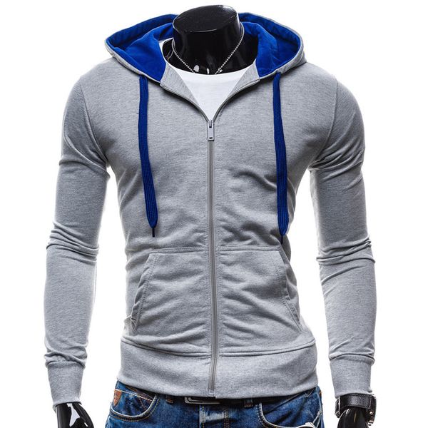 

пальто на молнии с длинным рукавом, Blue;gray