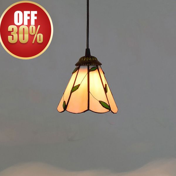 

high-quality chandelier lighting 6 inch modern led ceiling plant lights stained glass warm light bedroom dining room retro lamp
