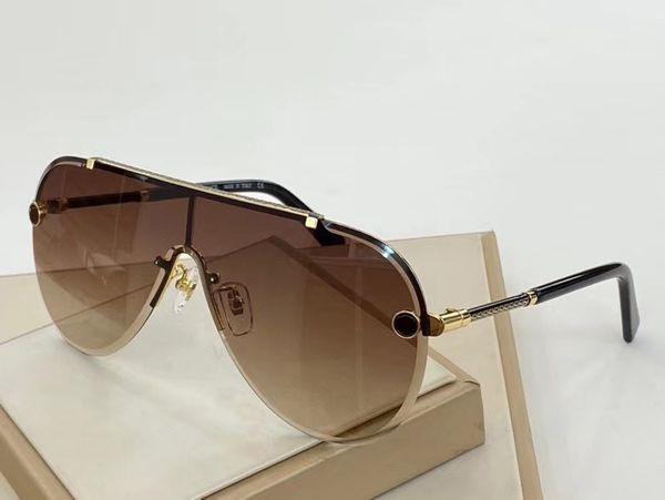 

pilot rimless sunglasses 5238 gold brown shaded des lunettes de soleil men sun glasses new with box, White;black