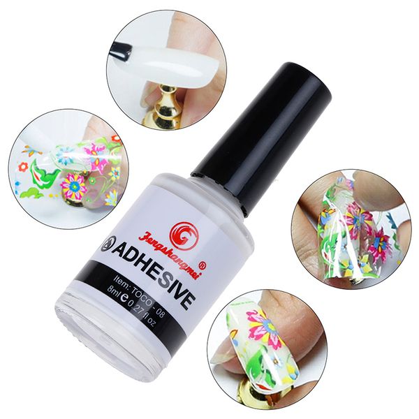 

1pc nail glue nail art transfer tips white art glue for foil adhesive professional acrylic transfer false tips gel, Red;pink