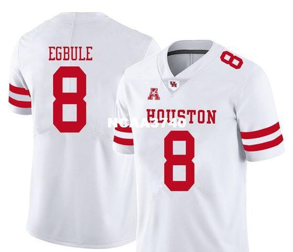 

women hou cougars emeke egbule #8 ladies real full embroidery college football jersey size s-4xl or custom any name or number jersey, Black;red