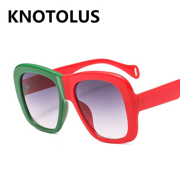 

knotolus double colors oversize square sunglasses women brand fashion gradient sun glasses men uv400 gafas de sol, White;black
