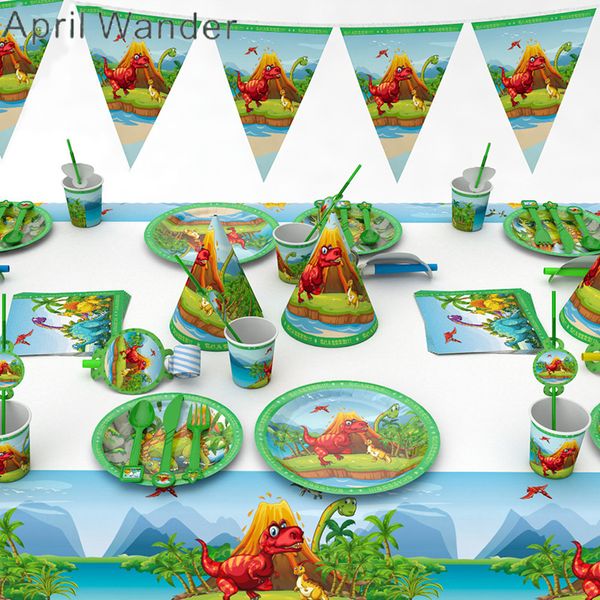 

jurassic tyrannosaurus rex party disposable tableware plate napkin tablecloth cup dinosaur birthday party supplies decorations