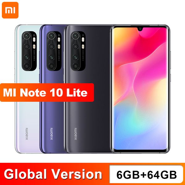 

global version xiaomi mi note 10 lite 6gb 64gb snapdragon 730g octa core 64mp quad camera smartphone 5260mah 6.47" amoled