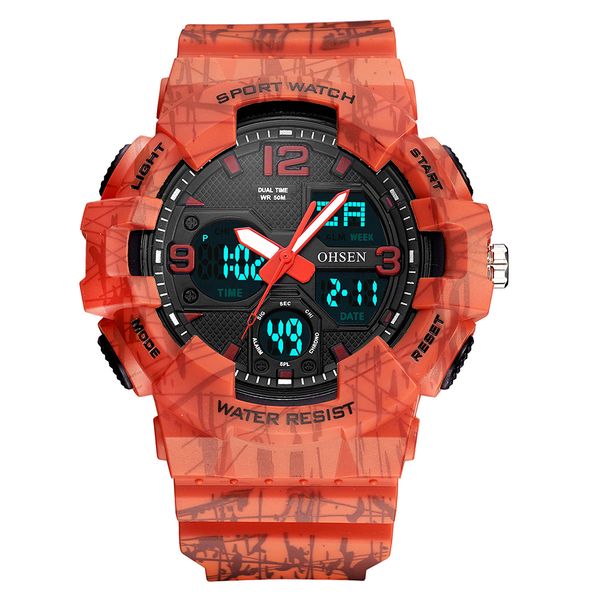 

electronic multi-function fashion man's watches waterproof outdoor sports quartz womn's watch, Slivery;brown