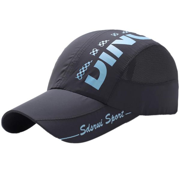 

summer quick dry mesh baseball hat print letter baseball ball cap adjustable fishing men's cap cotton workout gorras 6 colors t7, Blue;gray