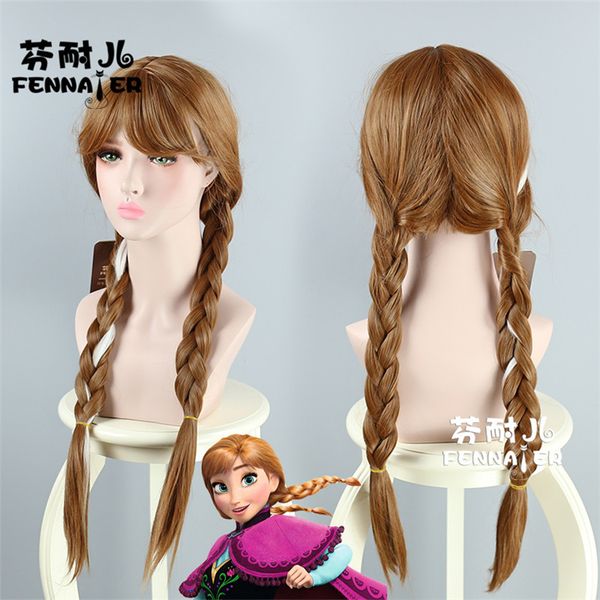 

принцесса коричневый взрослый двойной твист кос косплей парик, Black