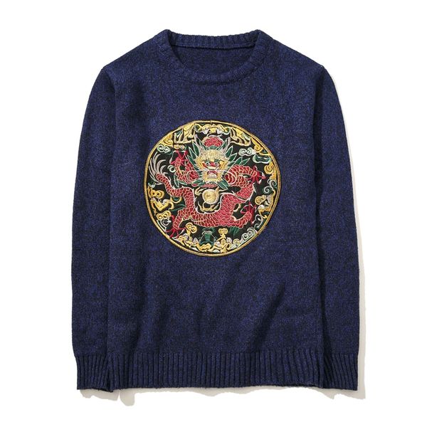 

2019 new fashion men's sweater embroidery knit, White;black