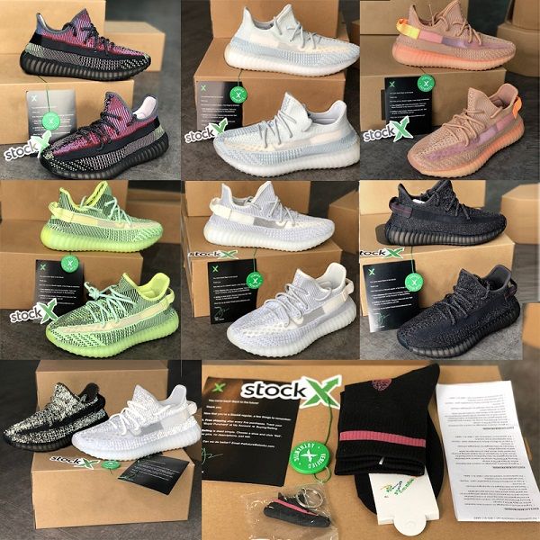 

kanye west yecheil yeshaya black static 3m reflective running shoes citrin cloud white synth zebra men women trainer sneaker with stockx
