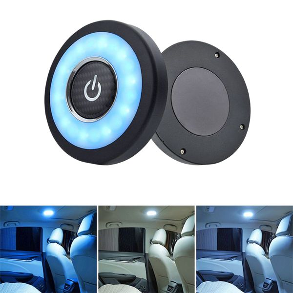

car reading light led car interior lighting rv camper indoor lighting white blue two-color switch magnetic wireless light