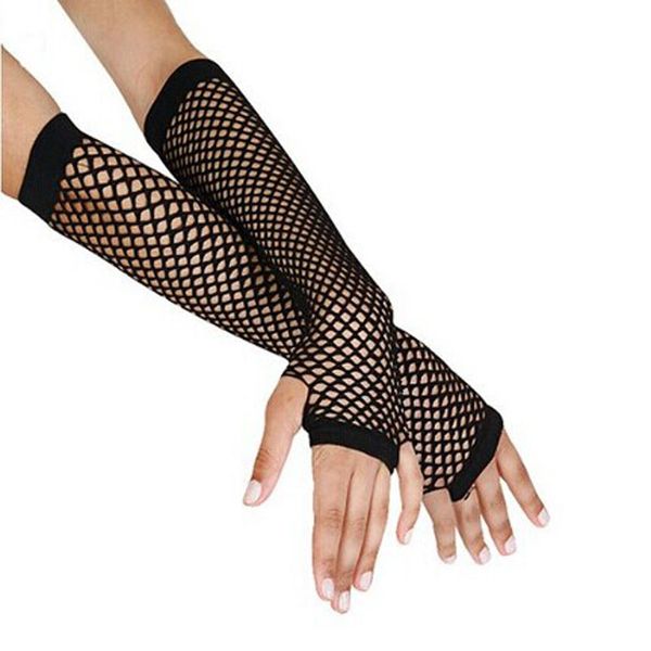 

punk goth lady disco dance costume lace fingerless mesh fishnet gloves bk women mitaine femme accessories for women s#10, Blue;gray