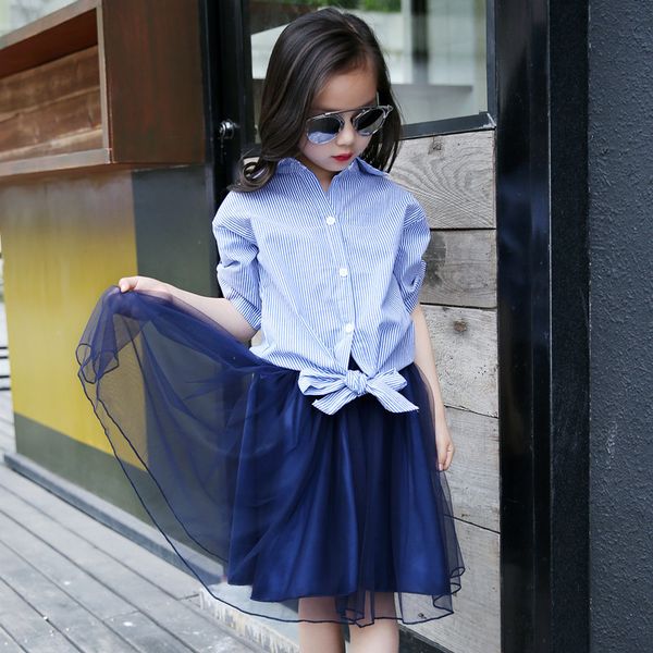 

комплекты одежды для девочек vetement enfant fille летние наряды для девочек повседневные топы и юбки набор ансамбль fille stripe костюмы дл, White