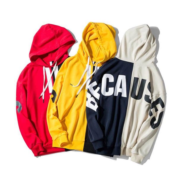 

мужчины толстовки casual мода весна contrast color letter print hooded pullover o-образным вырезом кофты полиэстер размер m-xxxl, Black