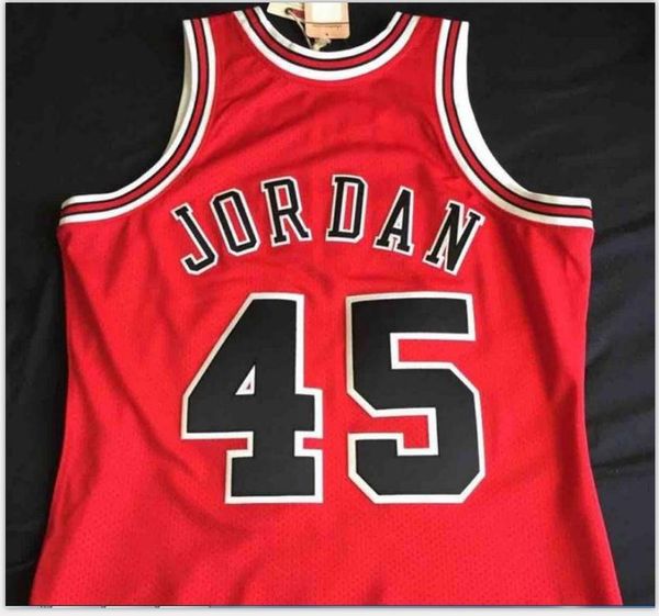 

custom men youth women vintage1994-95 michael #45 mesh real college basketball jersey size s-6xl or custom any name or number jersey, Black