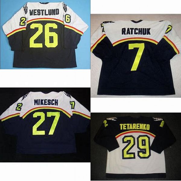 

Beast Of New Haven Mens 26 Tommy Westlund 29 Joey Tetarenko 27 Mikesch 7 Peter Ratchuk cusotm any name any number Hockey Jerseys
