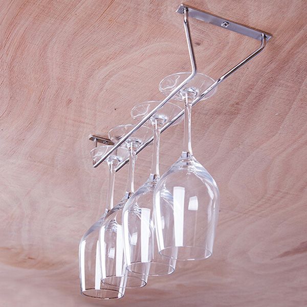 

27/35/55cm 3 sizes wine glass rack stemware holder under cabinet chrome home bar pub
