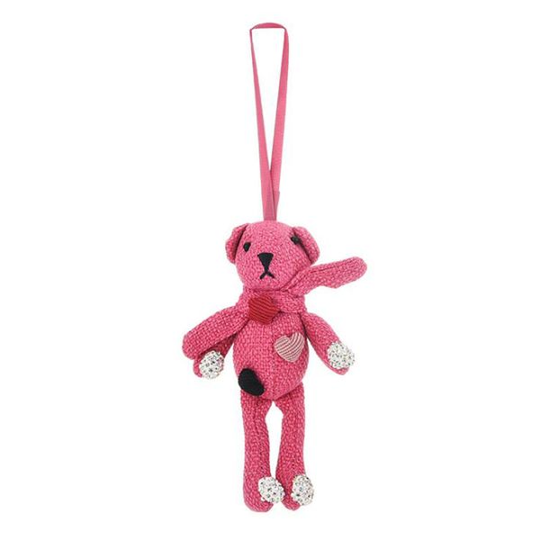 

warm wishing bear cub cotton cloth plush toys with hand gift fabric cute girl bear bag pendant sweet backpack pendants, Silver