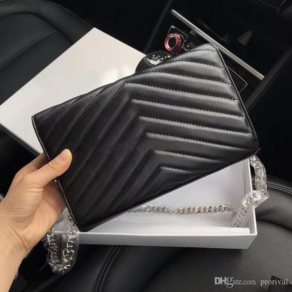 

designer bag sacoche crossbody bag handbags purse bags sheepskin caviar metal chain gold silver leather flip cover diagonal shoulder bag