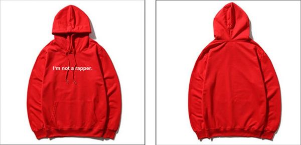 

i am not a rapper loose mens thick hoodies spring long sleeve printed couples sweatshirts designer homme hoodie j, Black