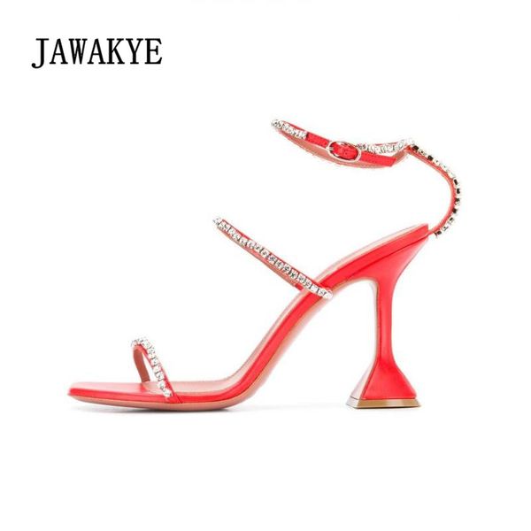 

beading strappy high heel sandals black red party shoes women strange heel fashion women shoes 2020