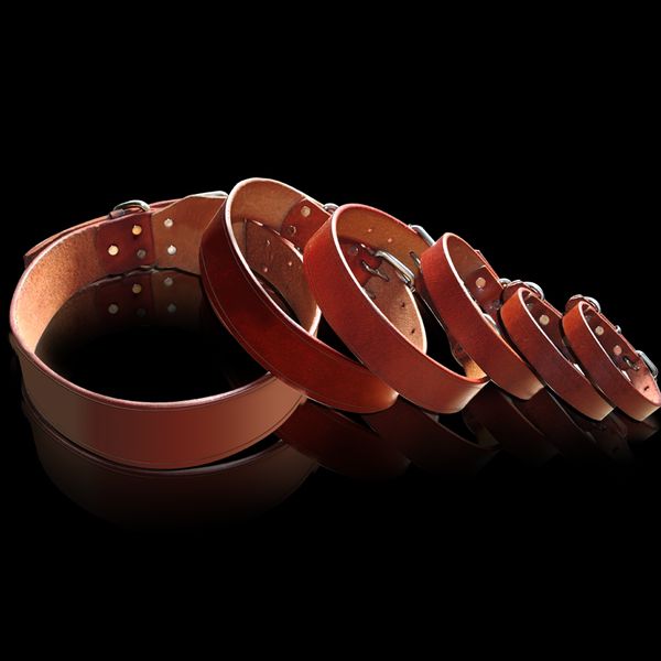 

из натуральной кожи ошейники натуральной кожи pet воротник для собак обучение walking размер xs s m l xl xxl коричневый цвет для pitbull