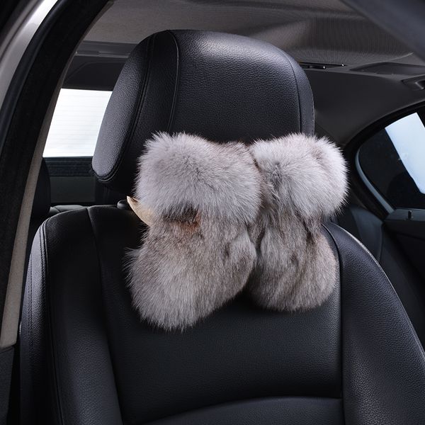 

winter car neck pillows car interior headrest soft and warm universal cover vehicular pillow seat headrest