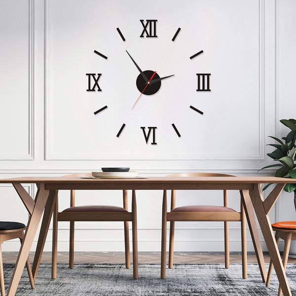 

fashion wall clock modern design acrylic decor 3d mirror diy decor decal stickers home wall clock