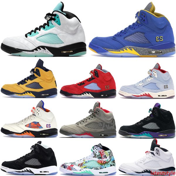 

2020 остров зеленый 5 5s и всячески препятствовать мужская обувь баскетбол мичиган орео крылья белый цемент черный металлик ог мода роскошны