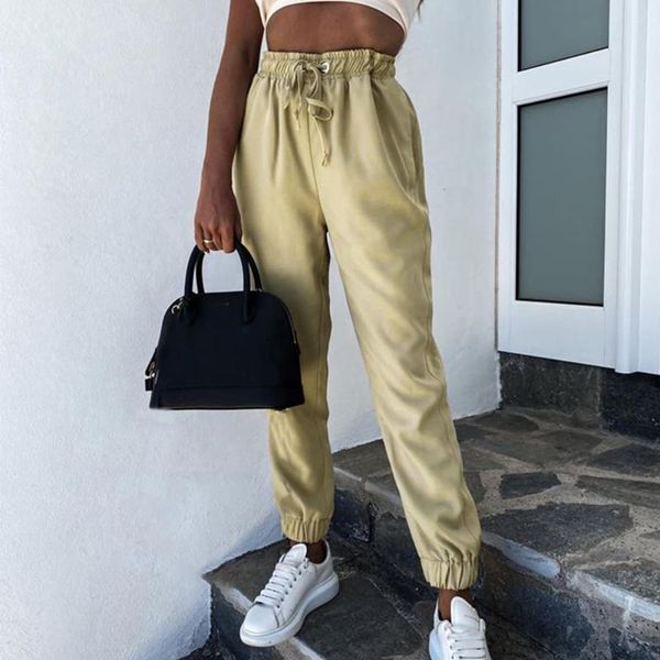 

2020 черный высокая талия женщины эластичный пояс досуг ремень сумка тонкий сплошной цвет брюки уличная одежда, Black;white