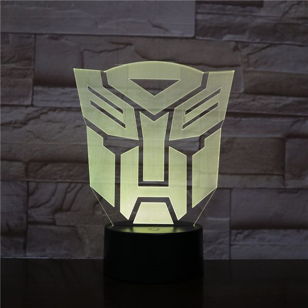 

transformers mask model 3d led night light changing lamp halloween light acrylic illusion desk lamp for kids gift dropshipping
