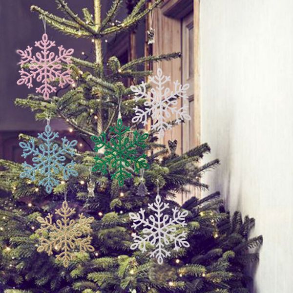 

8pcs christmas 3d snowflakes hanging ornaments glittering decorations for home party christmas tree decoration