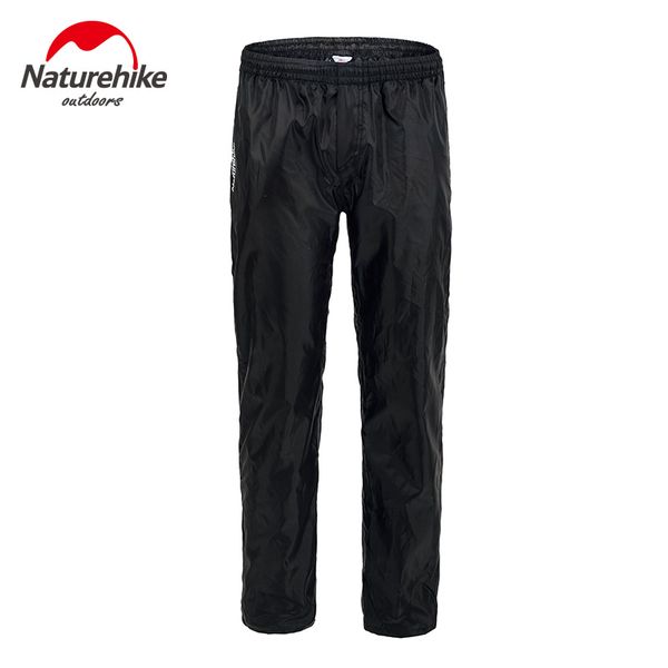 

naturehike outdoor double zipper rain pants hiking climbing waterproof trousers campong pants nh17c003-k, Black;green