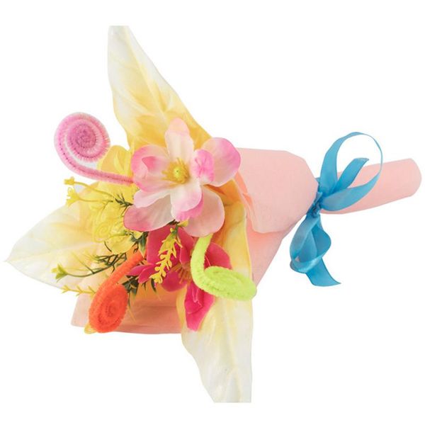 

diy buttons simulation flower children's kindergarten handmade puzzle holding bouquet gift for mother's day