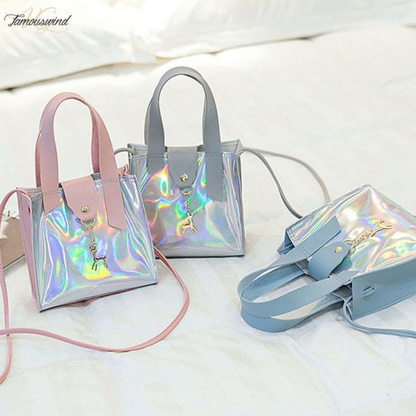 

womens pvc holographic bag clear transparent small tote hologram handbag purse drop shipping good quality new fashion