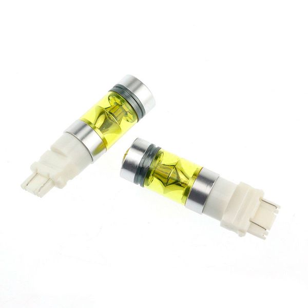 

car 2pcs 3157 100w fog light yellow 2323 led drl projector lamps bulbs 4300k