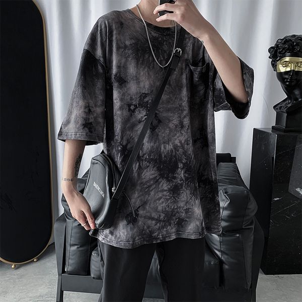 

2020 new men t shirt summer new black harajuku style short-sleeved men's loose half-sleeve shirt vintage t-shirt men cotton, White;black