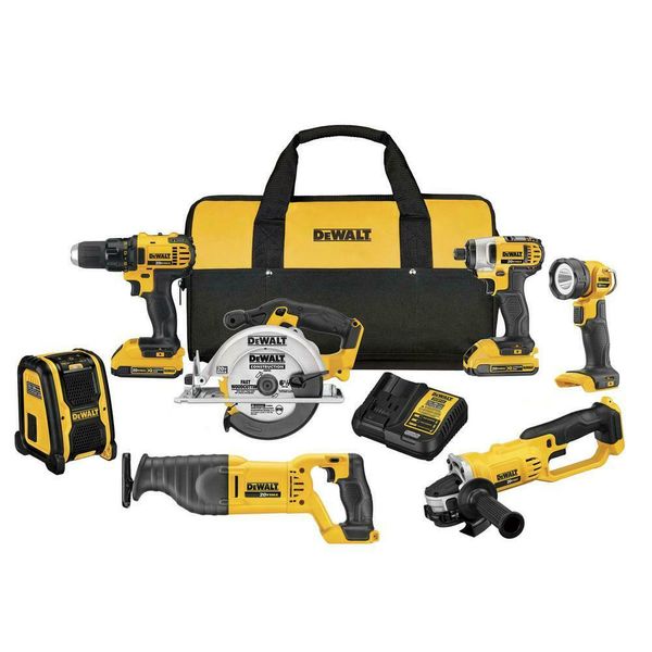 

Dewalt 20 volt max lithium ion cordle drill driver combo kit 7 tool with