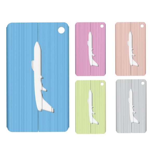 

iskybob chic luggage tag aluminum alloy air plane travel suitcase name address id label, Black
