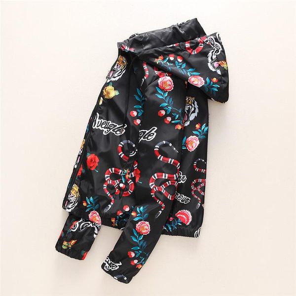 

мужские дизайнерские куртки 2019 новая мода куртки животных letter pattern ветровка с длинным рукавом мужская мода одежда плюс азиатский раз, Black;brown