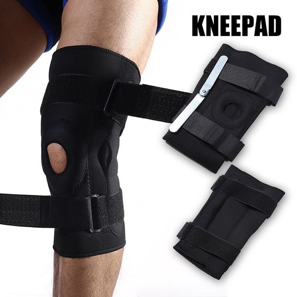 

1pair sports knee pads anti-collision non-slip double aluminum plate support protective gear g66, Black;gray