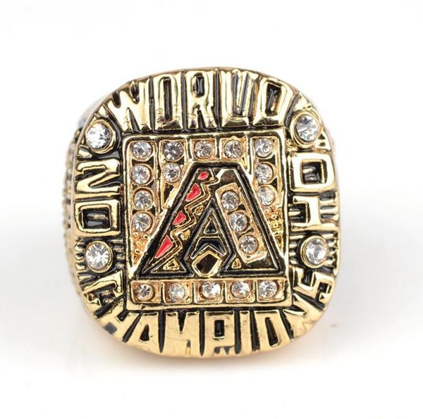 

arizona 2001 диамондбакс world baseball championship ring спорт сувениром вентилятора подарка промотирования оптовая свободная перевозка гру, Golden;silver