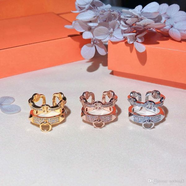 

farandol jewelry luxury rings 925 sterling silver diamond pig nose double ring exquisite rings women jewelry gift
