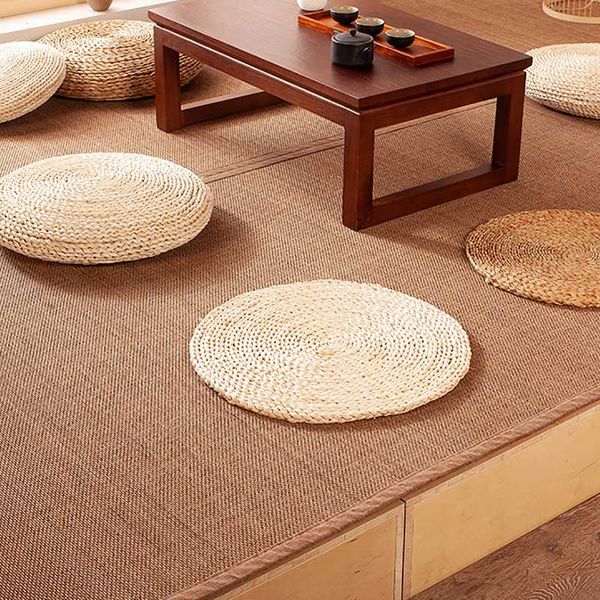 

seat cushion grass rattan weaving play mat japanese tatami handmade corn straw mat futon meditation sofa yoga home decor