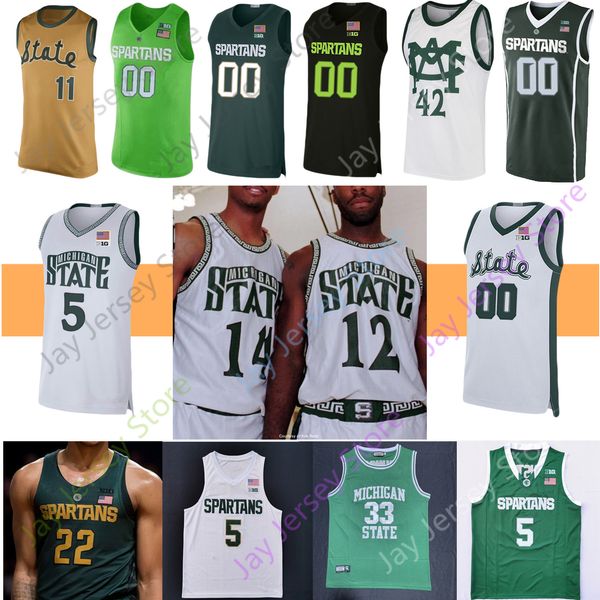 

michigan state spartans basketball jersey ncaa college winston henry tillman bingham jr. kithier brown johnson randolph richardson green, Black;red
