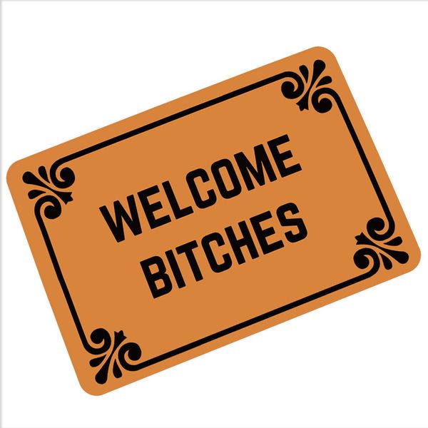 

cammitever villain welcome b*tches carpets hallway humor rubber income door pad funny carpet pad 360g mats oh no not you again