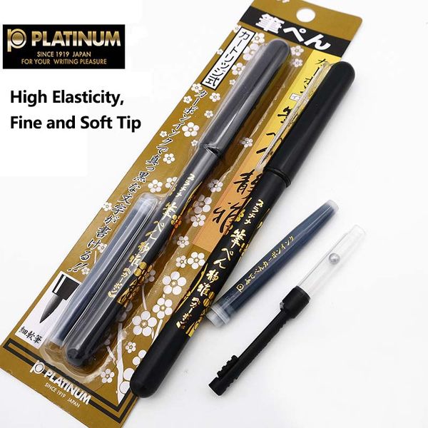 

platinum quiet elegant series soft brush ink pen tap water can be used as ink upper cftr-250c, Black;red